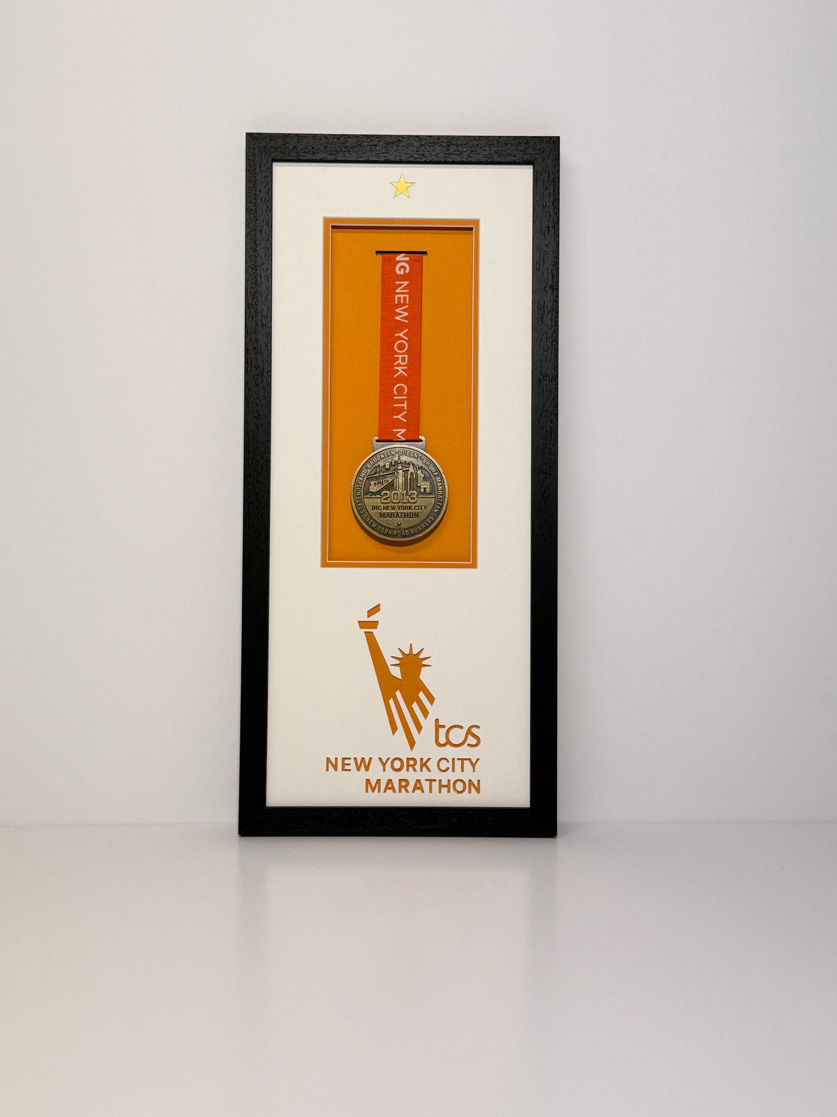 New York City Marathon medal frame, made by Phoenix Framers in Sandymount, Dublin